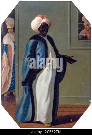 Il Kizlar Agha, capo eunuco nero, primo custode del Serraglio, ritratto di Francis Smith, 1763-1779 Foto Stock