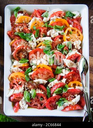 Insalata caprese pronta a servire Foto Stock