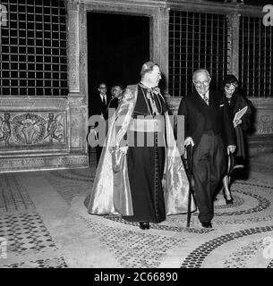 Città del Vaticano - Visita a Pio XII di Truman ex Presidente degli Stati Uniti il 20 maggio 1956 Foto Stock