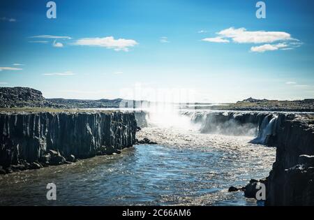 Cascata di Dettifoss, cerchio d'oro, Islanda, Scandinavia. Europa Foto Stock