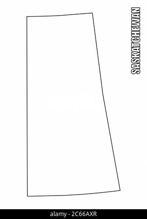 Provincia di Saskatchewan Mappa del profilo Illustrazione Vettoriale