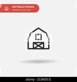 Icona vettore semplice Barn. Modello di disegno simbolo illustrazione per elemento UI mobile Web. Pittogramma moderno a colori perfetto su tratto modificabile. Icone di fienile per il vostro progetto di affari Illustrazione Vettoriale