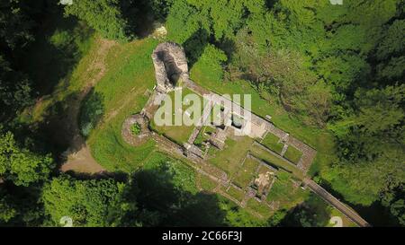 Rovine del castello di Dagstuhl vicino a Wadern, Saarland Foto Stock