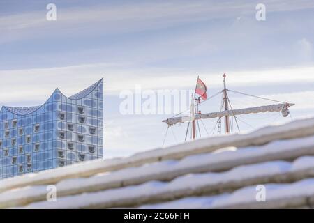 Germania, Amburgo, Porto, HafenCity, Sala concerti Elbphilharmonie, Promenade Foto Stock