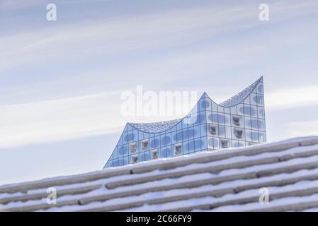 Germania, Amburgo, Porto, HafenCity, Sala concerti Elbphilharmonie, Promenade Foto Stock