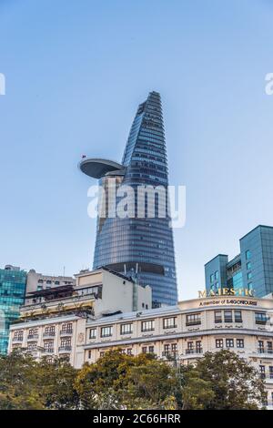 Ho Chi Minh città, Vietnam - 07 luglio 2020: : ho Chi Minh città la sera, l'edificio in foto è bitexco torre, Vietnam Foto Stock