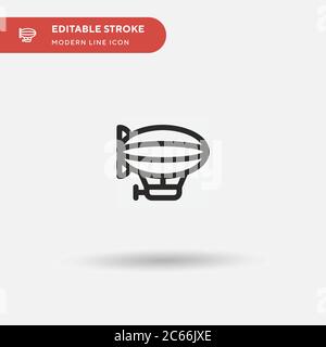 Icona vettore semplice Zeppelin. Modello di disegno simbolo illustrazione per elemento UI mobile Web. Pittogramma moderno a colori perfetto su tratto modificabile. Icone Zeppelin per il vostro progetto di business Illustrazione Vettoriale