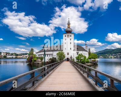 Castello d'Orth a Traunsee, Gmunden, Salzkammergut, Austria superiore Foto Stock