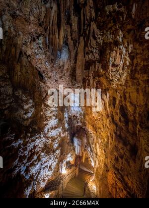 La Jama Baredine, grotta stalattitica, Nova Vas, Parenzo in Istria, Croazia, Europa Foto Stock