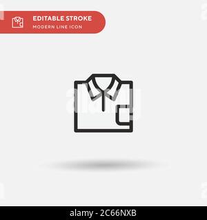 Icona vettore semplice camicia. Modello di disegno simbolo illustrazione per elemento UI mobile Web. Pittogramma moderno a colori perfetto su tratto modificabile. Icone di camicia per il vostro progetto di affari Illustrazione Vettoriale