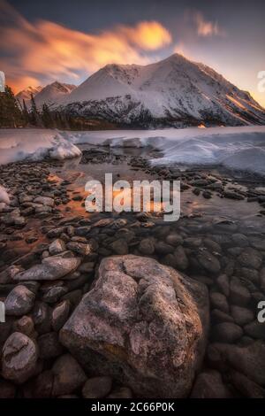 Paesaggio invernale in Yukon Territory, Canada Foto Stock