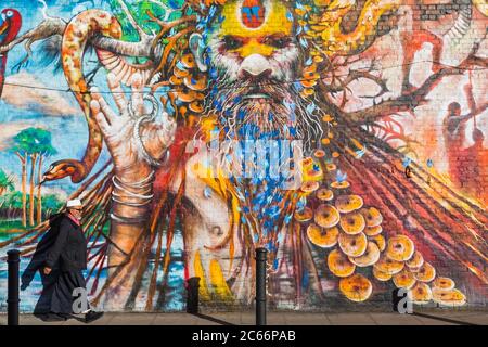 Inghilterra, Londra, Shorditch, Brick Lane, Arte di strada Foto Stock
