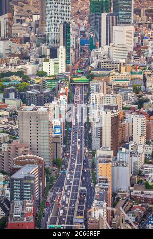 Giappone Tokyo City, Roppongi avenue, 246 road, zona di Shibuya Foto Stock