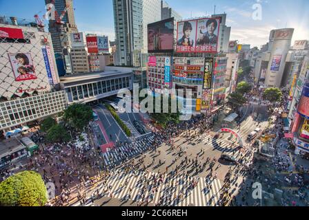 Giappone Tokyo City, Shibuya, Hachiko Crossing Foto Stock