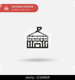 Icona vettore semplice di Circus Tent. Modello di disegno simbolo illustrazione per elemento UI mobile Web. Pittogramma moderno a colori perfetto su tratto modificabile. Icone di tenda Circus per il vostro progetto di affari Illustrazione Vettoriale