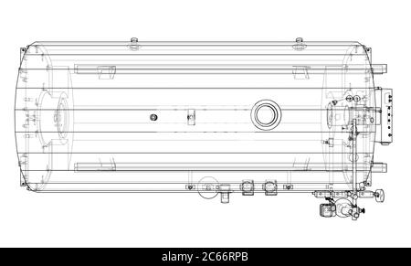 Boiler industriale. Illustrazione 3D Foto Stock