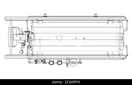 Boiler industriale. Illustrazione 3D Foto Stock