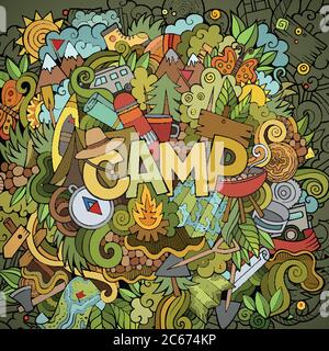 Cartoon cute doodles illustrazione disegnata a mano Illustrazione Vettoriale