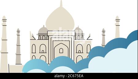 templi e monumenti famosi di disegno di illustrazione vettoriale india Illustrazione Vettoriale