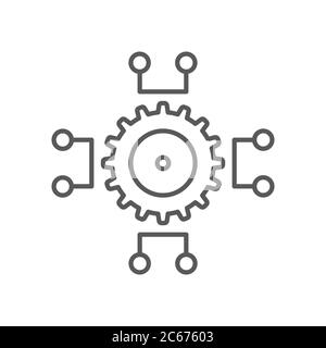 Simbolo dell'icona del vettore del flusso di lavoro isolato su sfondo bianco Illustrazione Vettoriale