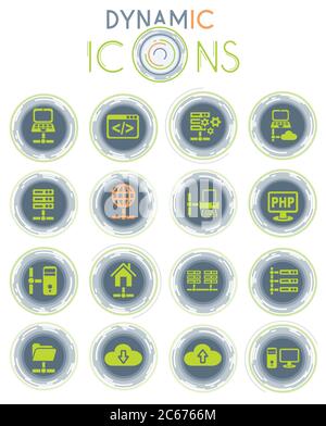 icone dinamiche del server Illustrazione Vettoriale