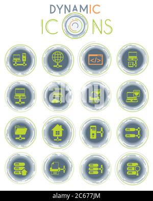 icone dinamiche del server Illustrazione Vettoriale