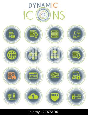 icone dinamiche del server Illustrazione Vettoriale