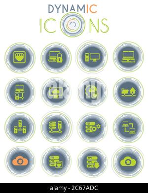 icone dinamiche del server Illustrazione Vettoriale