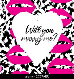 cuore bianco su un disegno di stampa animale senza cuciture Illustrazione Vettoriale