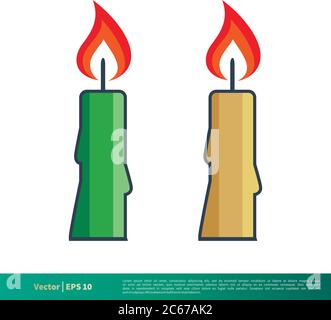 Candela fiamma fuoco icona Vector Logo modello Illustrazione Design. EPS vettoriale modificabile 10. Illustrazione Vettoriale