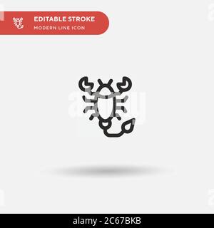 Icona vettore semplice Scorpion. Modello di disegno simbolo illustrazione per elemento UI mobile Web. Pittogramma moderno a colori perfetto su tratto modificabile. Icone Scorpion per il vostro progetto aziendale Illustrazione Vettoriale