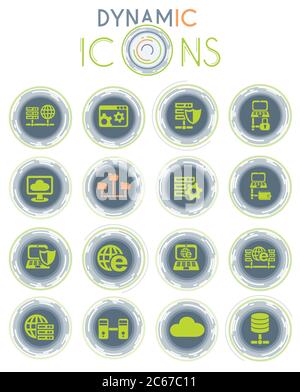 icone dinamiche del server Illustrazione Vettoriale