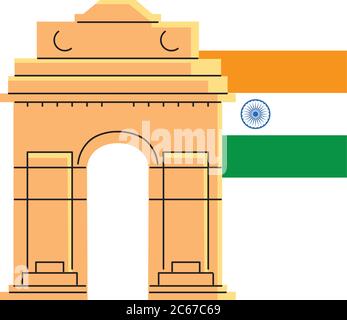 templi e monumenti famosi di disegno di illustrazione vettoriale india Illustrazione Vettoriale
