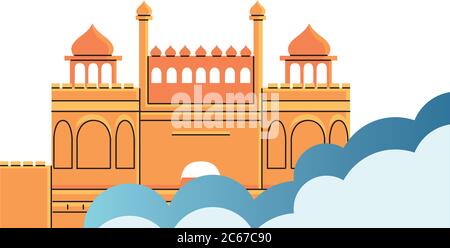 templi e monumenti famosi di disegno di illustrazione vettoriale india Illustrazione Vettoriale