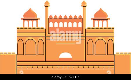 templi e monumenti famosi di disegno di illustrazione vettoriale india Illustrazione Vettoriale