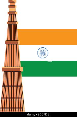templi e monumenti famosi di disegno di illustrazione vettoriale india Illustrazione Vettoriale