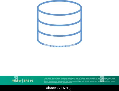 Disegno dell'illustrazione del modello del logo vettoriale dell'icona di Data Storage Essential. EPS vettoriale modificabile 10. Illustrazione Vettoriale