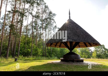 Rifugio a funghi a Cracovia am See, Germania Foto Stock