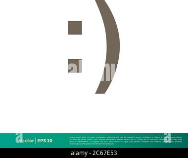 Icona Happy Type modello di logo vettoriale disegno di illustrazione. EPS vettoriale modificabile 10. Illustrazione Vettoriale