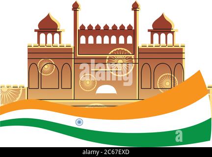 templi e monumenti famosi di disegno di illustrazione vettoriale india Illustrazione Vettoriale