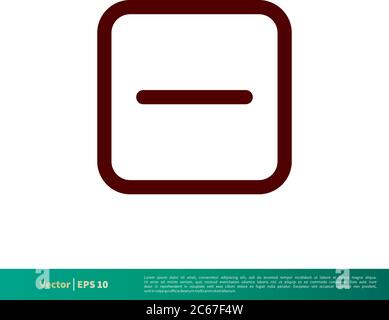 Disegno dell'illustrazione del modello del logo vettoriale dell'icona negativa/meno. EPS vettoriale modificabile 10. Illustrazione Vettoriale