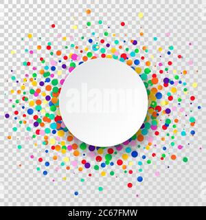 Fondo cerchio confetti. Illustrazione vettoriale di sfondo del party. Illustrazione Vettoriale