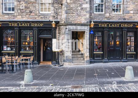 The Last Drop pub a Grassmarket a Edimburgo, la capitale della Scozia, parte del Regno Unito Foto Stock