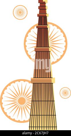 templi e monumenti famosi di disegno di illustrazione vettoriale india Illustrazione Vettoriale