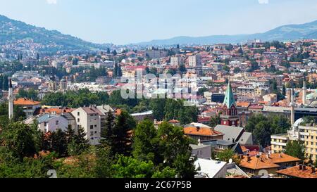 Paesaggio di Sarajevo, Bosnia ed Erzegovina Foto Stock