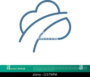 Disegno di illustrazione del modello di logo vettoriale dell'icona cloud. EPS vettoriale modificabile 10. Illustrazione Vettoriale