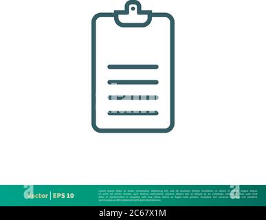 Icona del modulo Appunti modello logo vettoriale disegno di illustrazione. EPS vettoriale modificabile 10. Illustrazione Vettoriale
