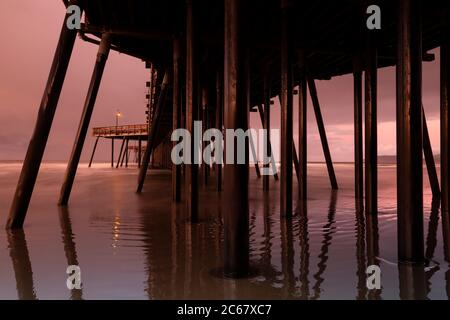 Molo di Pismo Beach al tramonto, California, USA Foto Stock