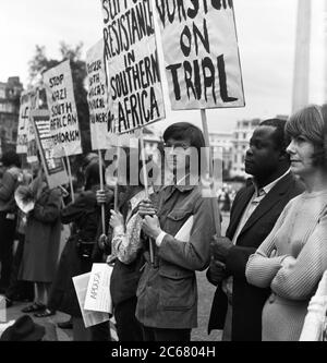 Protesta contro l'apartheid in Sud Africa, Londra, Regno Unito, 1971 Foto Stock