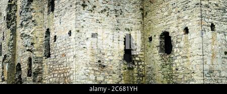 Vista del muro del castello a Trim, County Meath, Irlanda Foto Stock